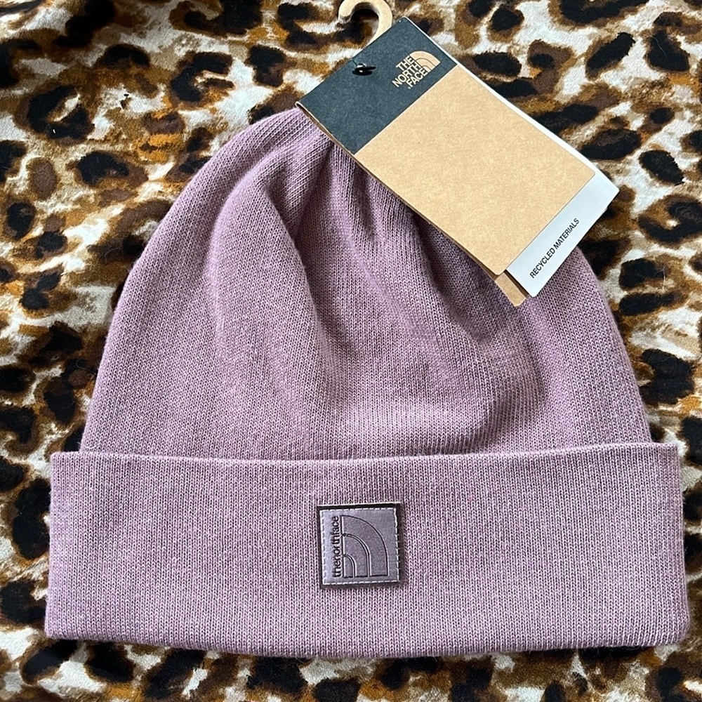 Brand New The North Face Dockworker Recycled Beanie Hat Fawn Grey Cuffed Cap